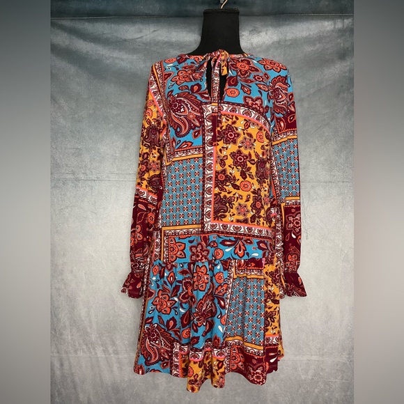 Zara Bohemian Drop Waist Paisley Print Dress size small - Picture 4 of 8